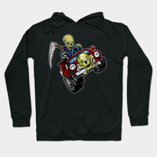 Grim reaper in a custom Hot rod Hoodie